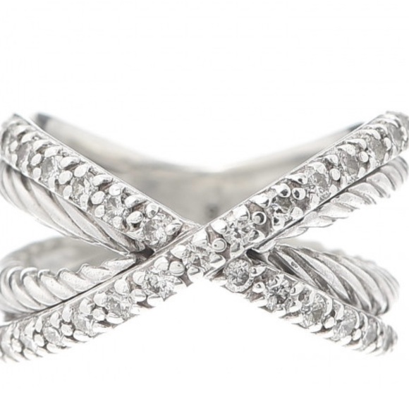 💎David Yurman💎 Diamond Cable Crossover ring size 6 - Picture 4 of 10